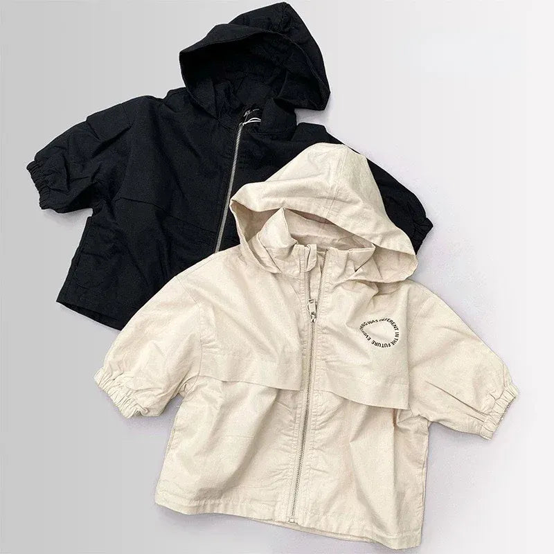 ショートコート・ジャケット・ジャンパー キッズアウター フーディウィンドブレーカーコートジャケット 2カラー【mh0007479】