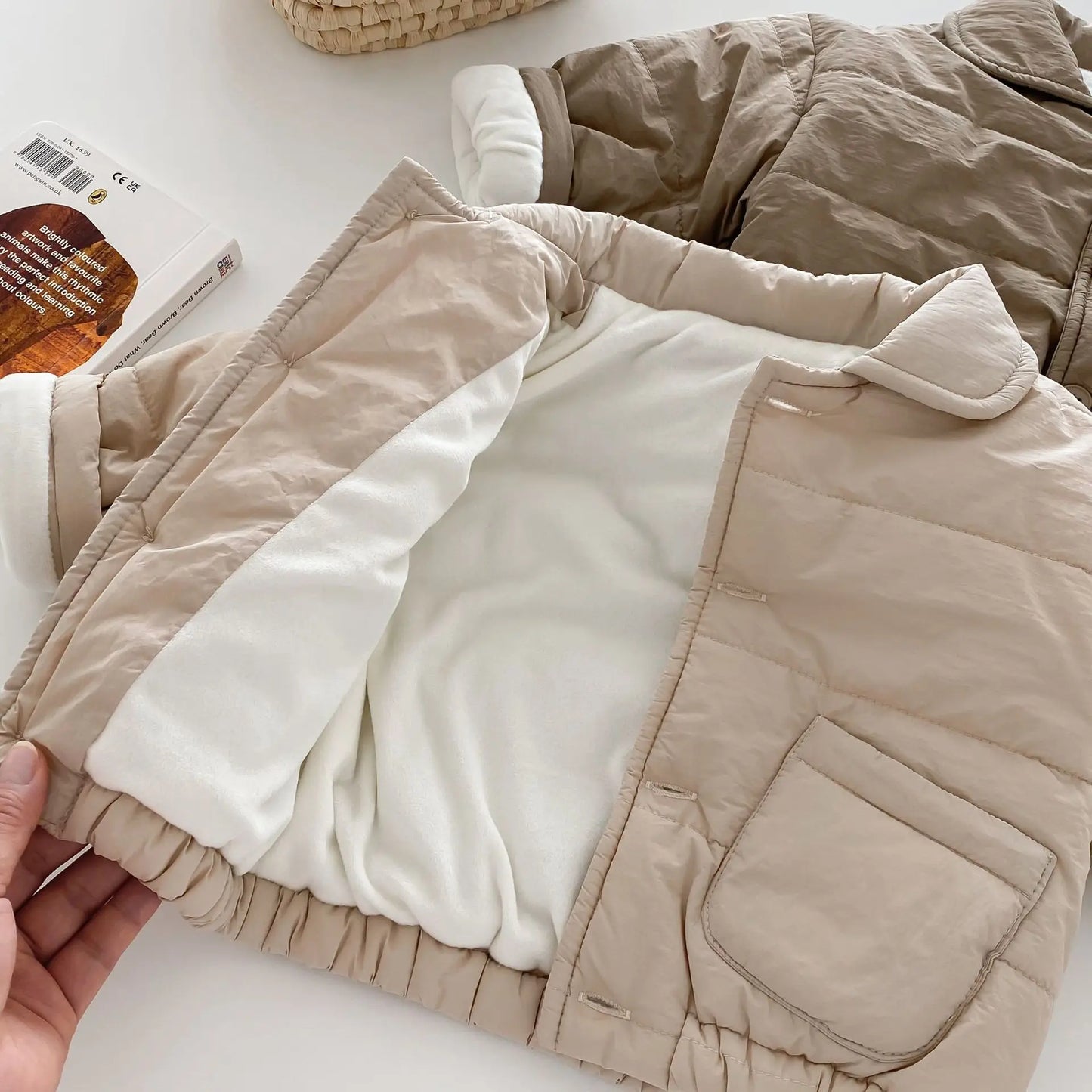 ショートコート・ジャケット・ジャンパー ベビーキッズアウター 中綿キルティングブルゾンコートジャケット 2カラー【mh0007526】