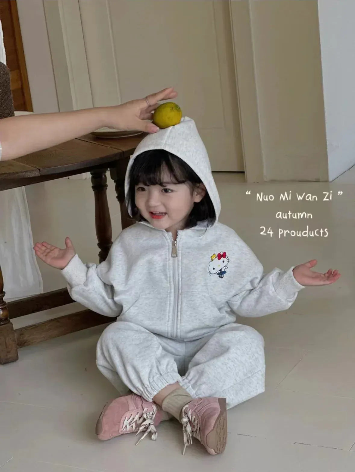 長袖セットアップ キッズセットアップ 2点セット バックアニマルアップリケジップアップフーディスウェットジャケット+ロングスウェットパンツ【mh0007662】