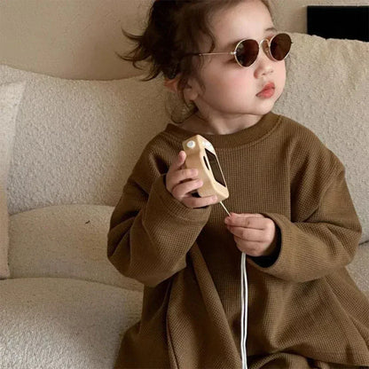 長袖セットアップ キッズセットアップ 2点セット アシメ裾長袖プルオーバー+フレアニットパンツ【mh0007696】