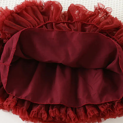 長袖セットアップ キッズセットアップ 2点セット リボン刺繍長袖ニットカーディガントップス+ティアードフリルケーキスカート【mh0007712】