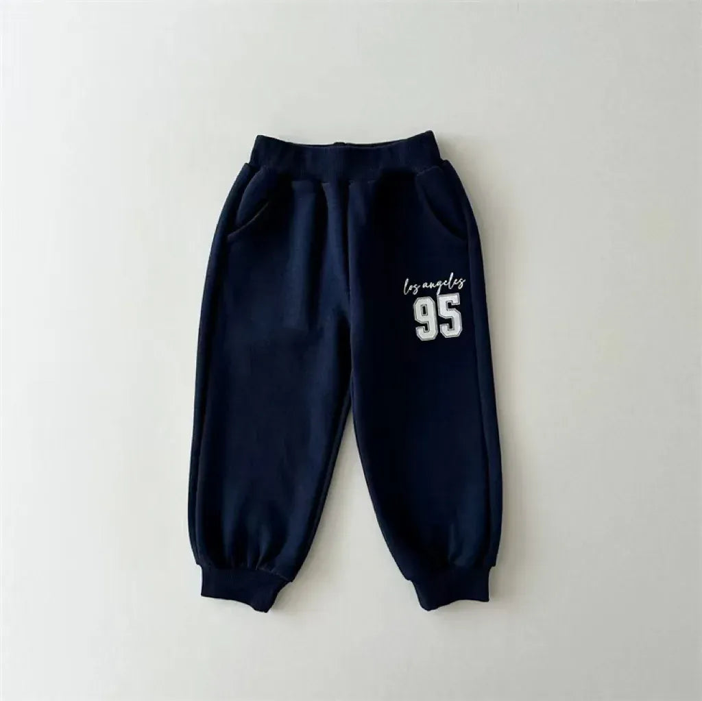 長袖セットアップ キッズセットアップ 2点セット レターロゴプリント長袖スウェットシャツ+ロングスウェットパンツ【mh0007727】