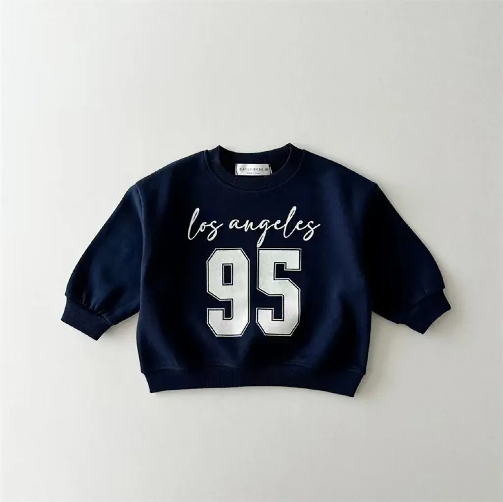 長袖セットアップ キッズセットアップ 2点セット レターロゴプリント長袖スウェットシャツ+ロングスウェットパンツ【mh0007727】