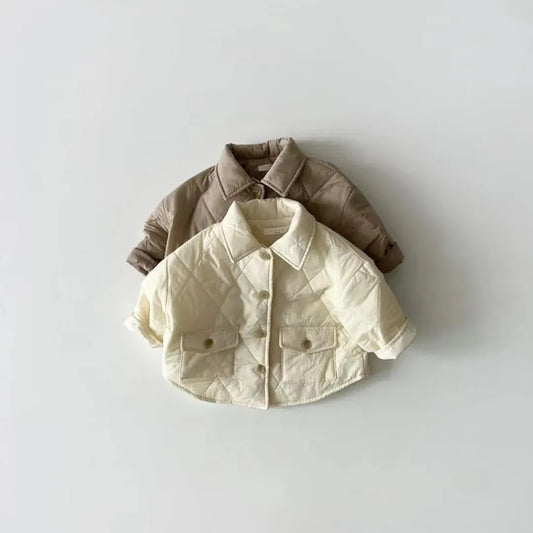 ショートコート・ジャケット・ジャンパー キッズアウター キルティング襟付きコートジャケット 2カラー【mh0007748】