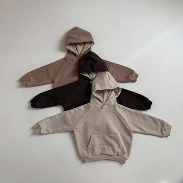 長袖セットアップ キッズセットアップ 2点セット フーディシンプルスウェットシャツ+ロングスウェットパンツ【mh0007982】