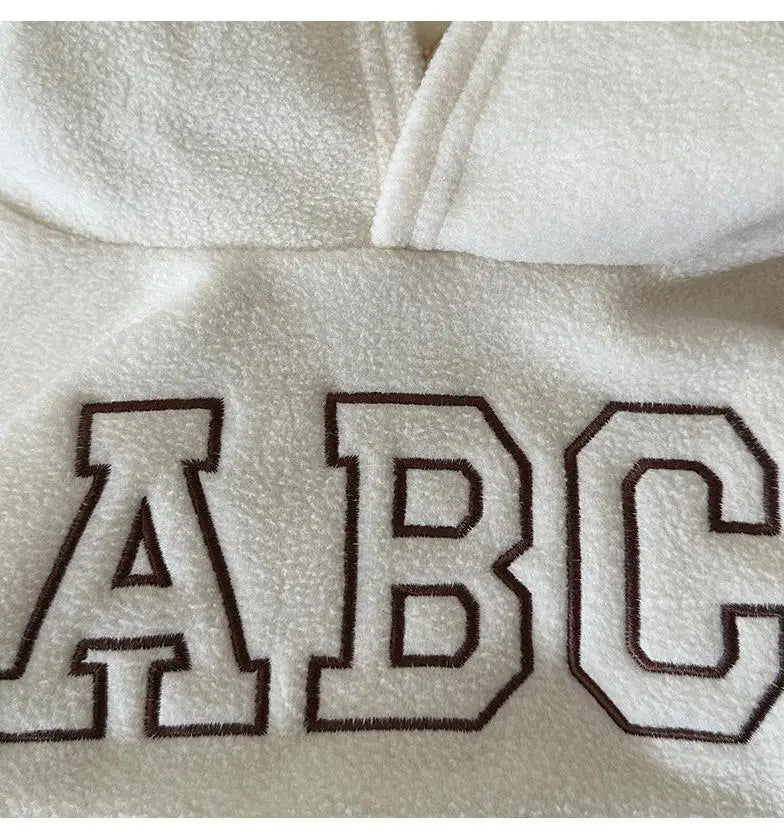 長袖セットアップ キッズセットアップ 2点セット レターロゴ刺繍フリースフーディパーカー+ロングパンツ【mh0008168】