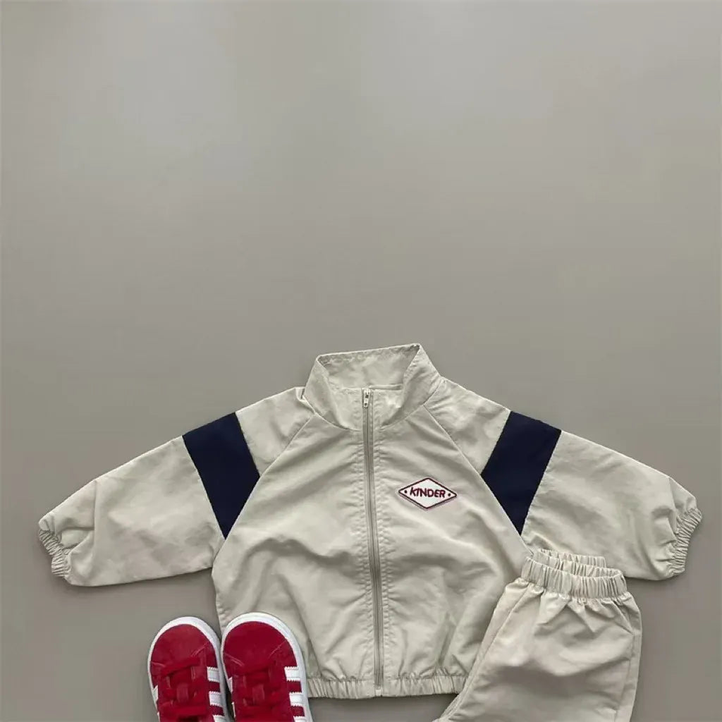 長袖セットアップ キッズセットアップ 2点セット ジップアップスポーツウィンドブレーカー+ロングパンツ【mh0008331】