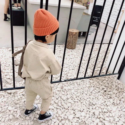 長袖セットアップ キッズセットアップ 2点セット 長袖サファリシャツ+ロングカーゴパンツ【mh0008572】