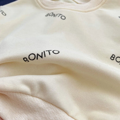 長袖セットアップ ベビーセットアップ 2点セット ロゴプリント長袖スウェットシャツ+ロングスウェットパンツ【mh0008574】