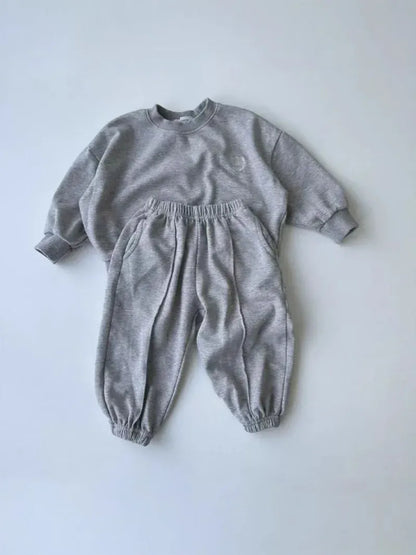 長袖セットアップ ベビーセットアップ 2点セット ロゴワンポイント長袖スウェットシャツ+ロングスウェットパンツ【mh0008762】