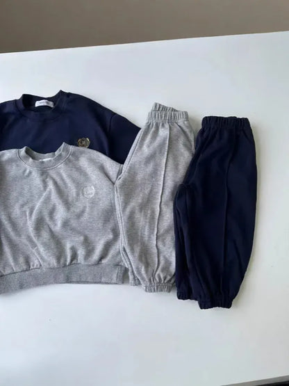 長袖セットアップ ベビーセットアップ 2点セット ロゴワンポイント長袖スウェットシャツ+ロングスウェットパンツ【mh0008762】