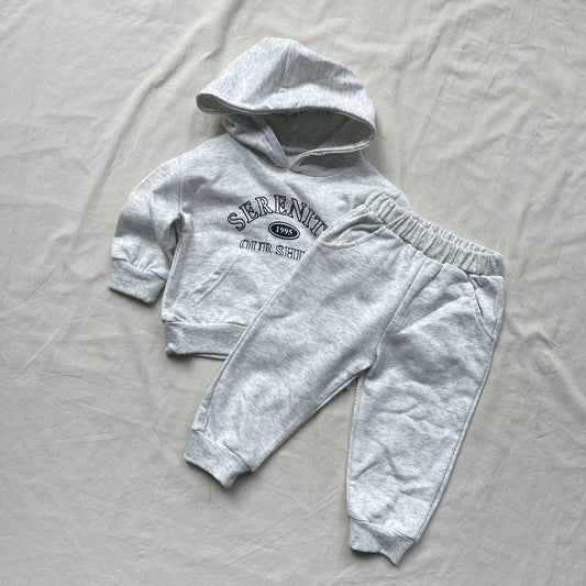 長袖セットアップ ロゴプリントフーディ+スウェットパンツセットアップ 2点セット【mh0009445】