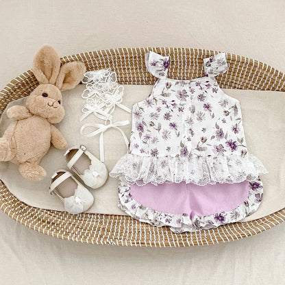 ノースリーブセットアップ 花柄プリントキャミソールブラウス+ショートパンツセットアップ 2点セット【mh0010160】