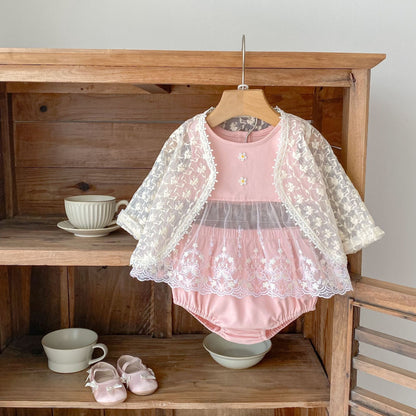 ノースリーブセットアップ チュールレースドッキングノースリーブブラウス+ブルマパンツセットアップ 2点セット【mh0010173】