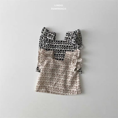 ノースリーブセットアップ チューリップフリルショルダーブラウス+フリルショートパンツセットアップ 2点セット【mh0010367】