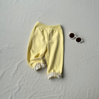 長袖セットアップ レースフリル付きセットアップ ジップアップフーディ+パンツ 2点セット【mh0010792】