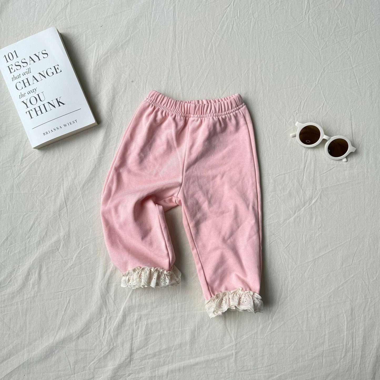 長袖セットアップ レースフリル付きセットアップ ジップアップフーディ+パンツ 2点セット【mh0010792】