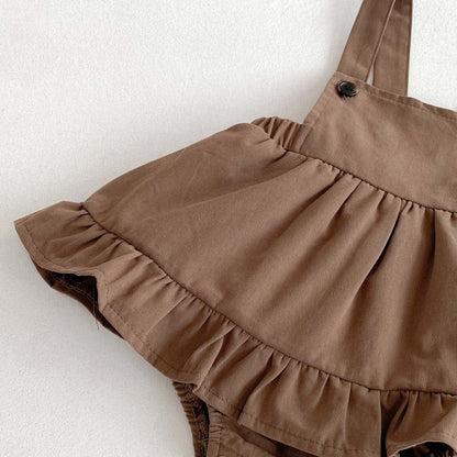 ロンパースセットアップ フリルビッグカラーブラウス+サスペンダースカートロンパース 2点セット【mh0010923】