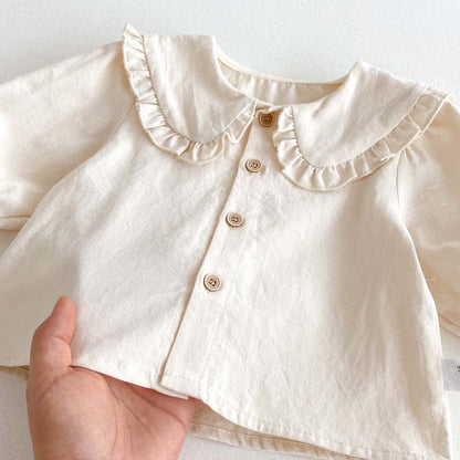 ロンパースセットアップ フリルビッグカラーブラウス+サスペンダースカートロンパース 2点セット【mh0010923】