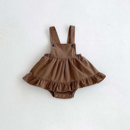 ロンパースセットアップ フリルビッグカラーブラウス+サスペンダースカートロンパース 2点セット【mh0010923】