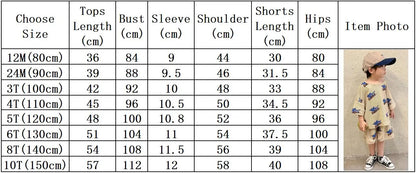 半袖セットアップ キッズセットアップ 2点セット/ワンピース ボーイズ半袖Tシャツ+ショートパンツ/ガールズ半袖ワンピース シャーク鮫プリント リンクコーデ 兄弟姉妹 お揃いコーデ