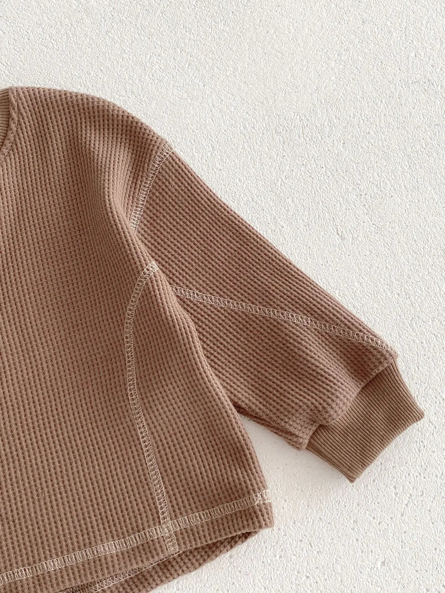 長袖セットアップ ベビーセットアップ 2点セット ワッフル 長袖Tシャツ ロングパンツ