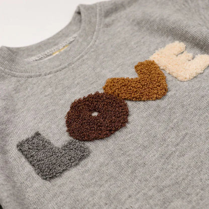 長袖セットアップ ベビーセットアップ 2点セット 長袖Tシャツ+ロングパンツ レターロゴ刺繍 2カラー【mh0007753】