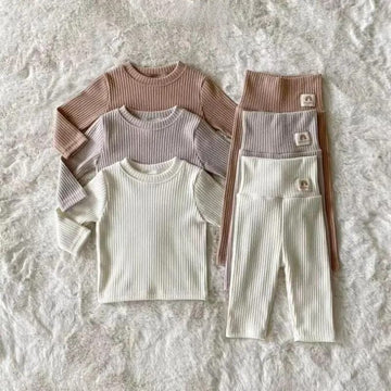 長袖パジャマ ベビーセットアップ 2点セット 長袖パジャマ ルームウェア 長袖Tシャツ パンツ 3カラー ユニセックス 男の子 女の子 子供服