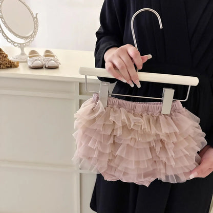 ノースリーブセットアップ キッズセットアップ 2点セット ノースリーブレースTシャツ+チュチュチュールフリルブルマパンツ【mh0006528】