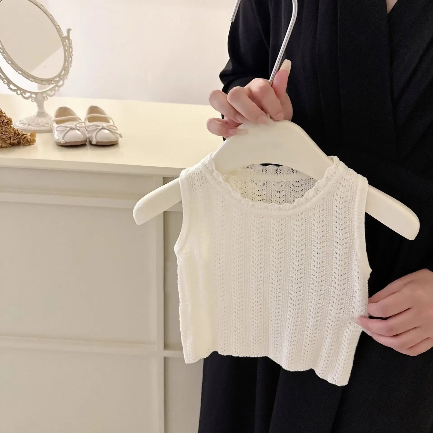 ノースリーブセットアップ キッズセットアップ 2点セット ノースリーブレースTシャツ+チュチュチュールフリルブルマパンツ【mh0006528】