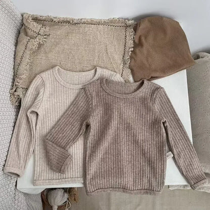 長袖セットアップ ベビーキッズセットアップ 2点セット シンプルベーシック長袖Tシャツ+レギンスパンツ ルームウェア【mh0007642】