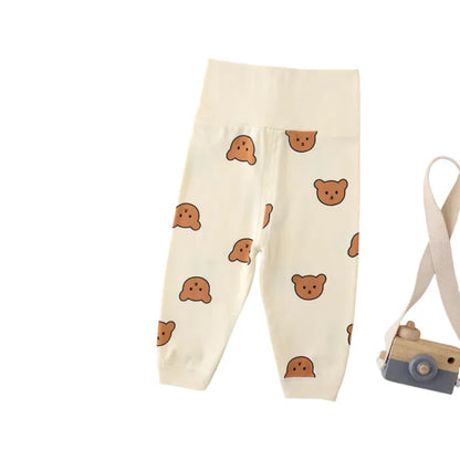 長袖パジャマ ベビーセットアップ 2点セット ベアくまプリント長袖Tシャツ+ハイウェストロングパンツ パジャマセット【mh0007900】