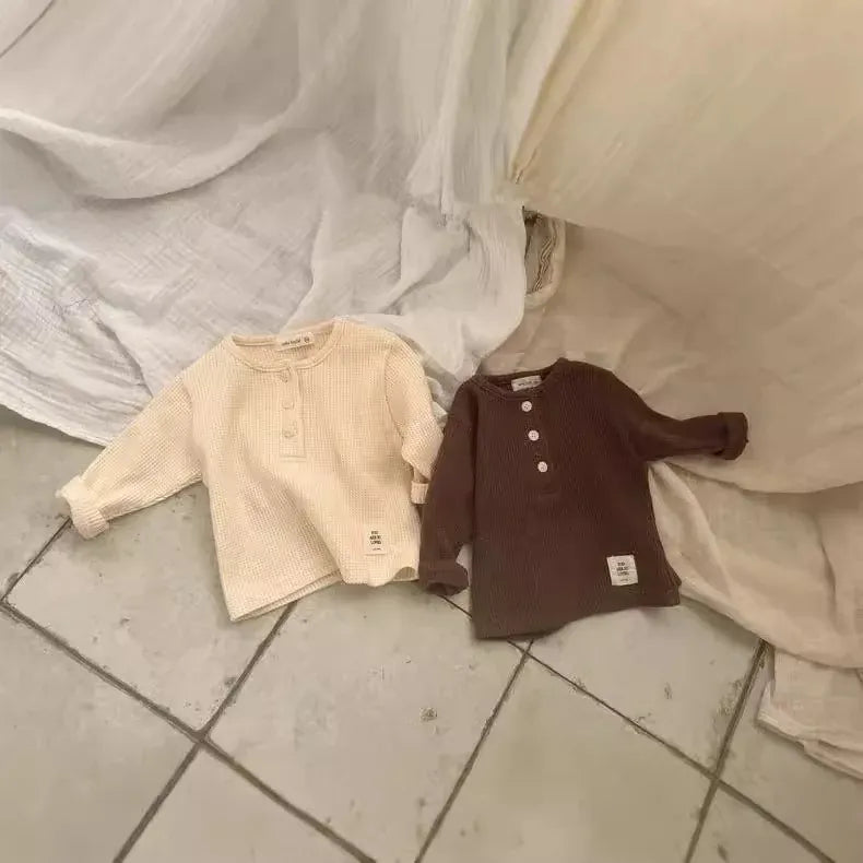 長袖パジャマ ベビーセットアップ 2点セット シンプルパジャマセット 長袖Tシャツ+ロングパンツ【mh0008118】