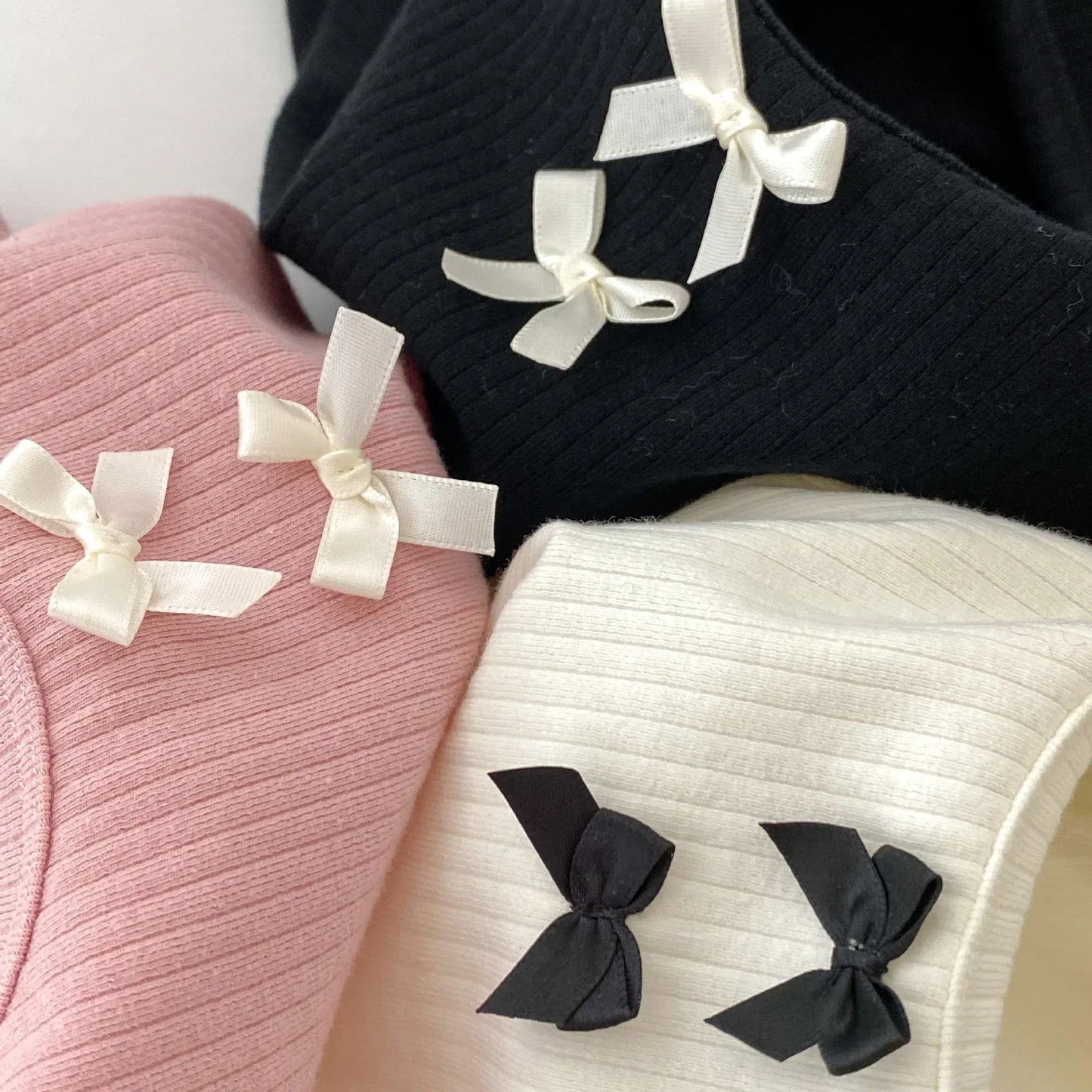 長袖パジャマ ベビーセットアップ 2点セット 長袖パジャマセット リボン長袖Tシャツ+ロングパンツ【mh0008571】