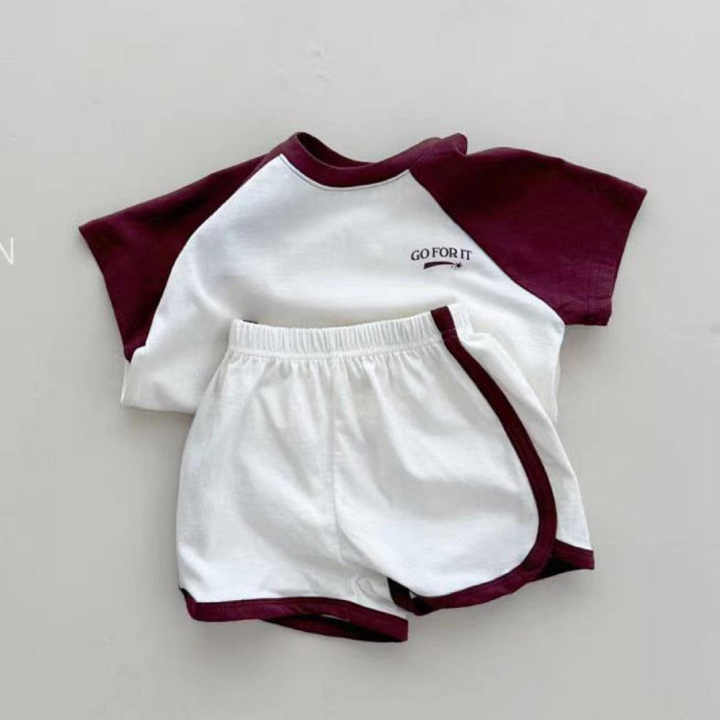 半袖セットアップ ベビーセットアップ 2点セット 半袖Tシャツ+ショートパンツ スポーツセット【mh0009164】