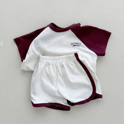 半袖セットアップ ベビーセットアップ 2点セット 半袖Tシャツ+ショートパンツ スポーツセット【mh0009164】