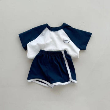 半袖セットアップ ベビーセットアップ 2点セット 半袖Tシャツ+ショートパンツ スポーツセット【mh0009164】