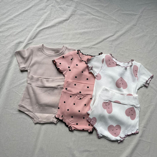 半袖セットアップ ベビーセットアップ 2点セット 半袖Tシャツ+ハイウェストブルマパンツ【mh0009172】