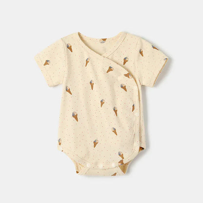 半袖ロンパース 23007 romper 2 / 66cm 0-6m ベビーロンパース/パンツ 半袖肌着  ボディシャツ アイスクリームプリント柄【mh0005532】