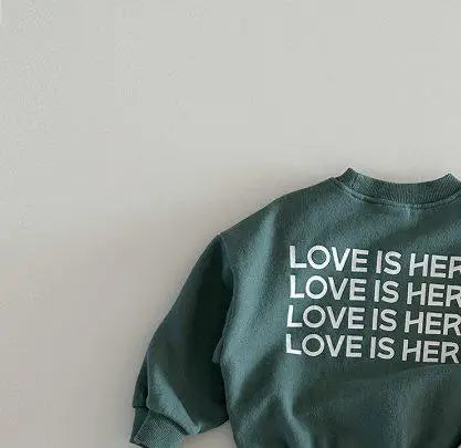 トレーナー・フーディ キッズトップス レターロゴプリント長袖スウェットシャツトレーナー 3カラー