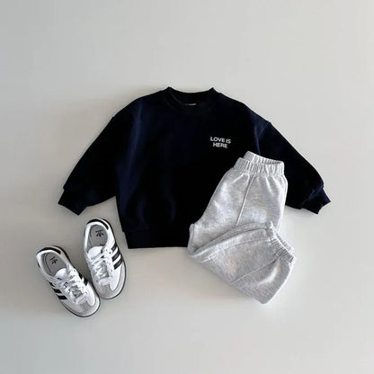 トレーナー・フーディ キッズトップス レターロゴプリント長袖スウェットシャツトレーナー 3カラー