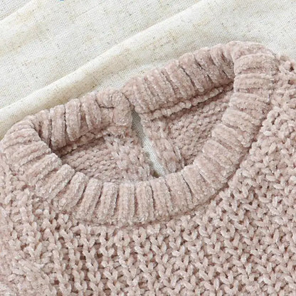 ニット・セーター ベビートップス ショルダーラッフルフリルニットセーター 3カラー