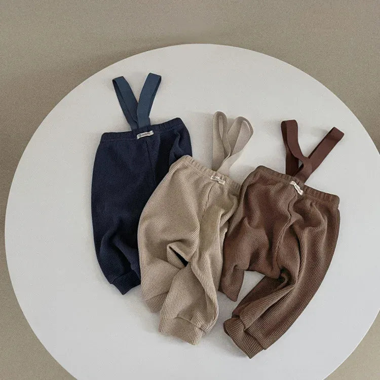 サロペットパンツ・サスペンダーパンツ ベビーパンツ サスペンダーワッフルパンツ サロペット 3カラー
