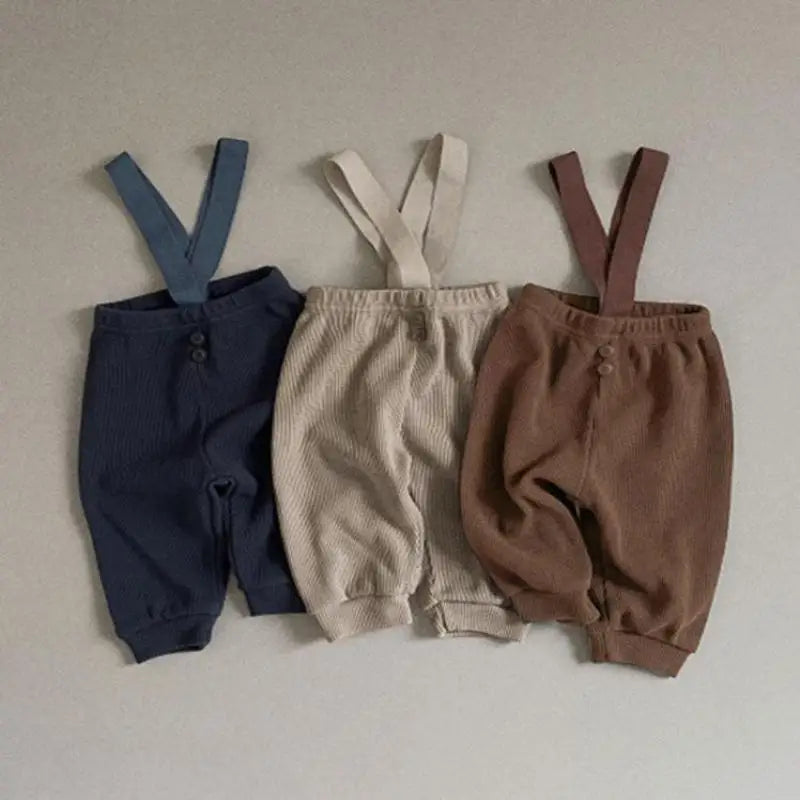 サロペットパンツ・サスペンダーパンツ ベビーパンツ サスペンダーワッフルパンツ サロペット 3カラー