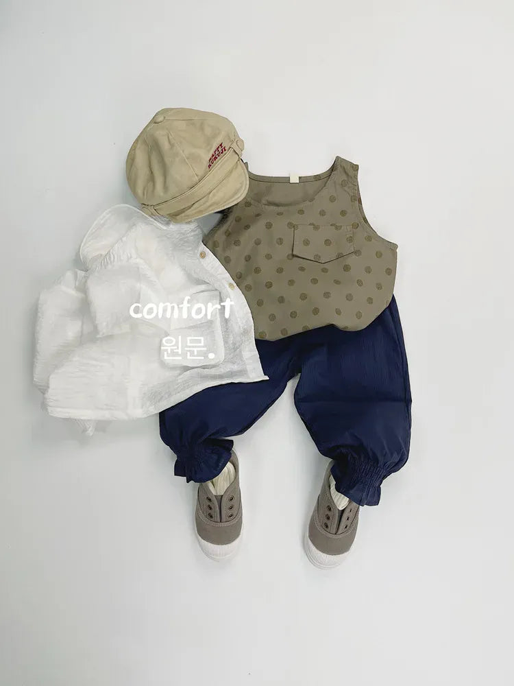 ロングパンツ・スウェットパンツ キッズパンツ ルーズロングパンツ アンクルタイド サマーパンツ 3カラー