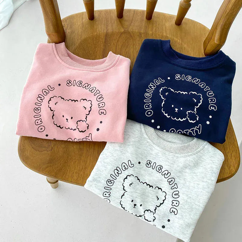 長袖ロンパース ベビーロンパース 長袖ボディスーツ ベアくまプリント 3カラー