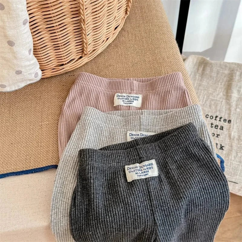 ロングパンツ・スウェットパンツ キッズパンツ リブニットフレアレギンスパンツ レギパン 3カラー