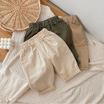 ロングパンツ・スウェットパンツ ベビーキッズパンツ シンプルベーシック ルーズロングパンツ 3カラー