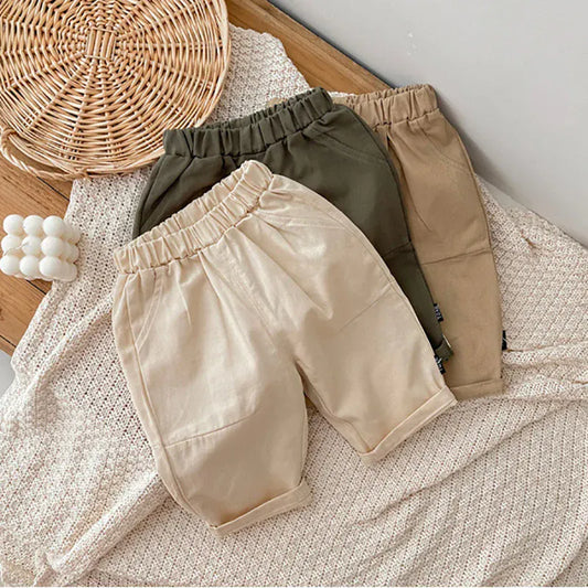 ロングパンツ・スウェットパンツ ベビーキッズパンツ シンプルベーシック ルーズロングパンツ 3カラー