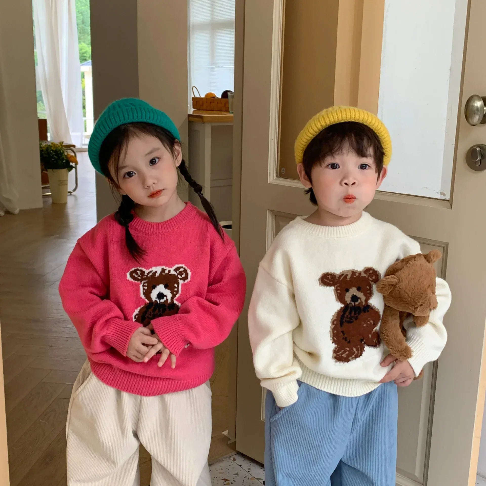 ニット・セーター キッズトップス ベアくま ニットセーター 3カラー